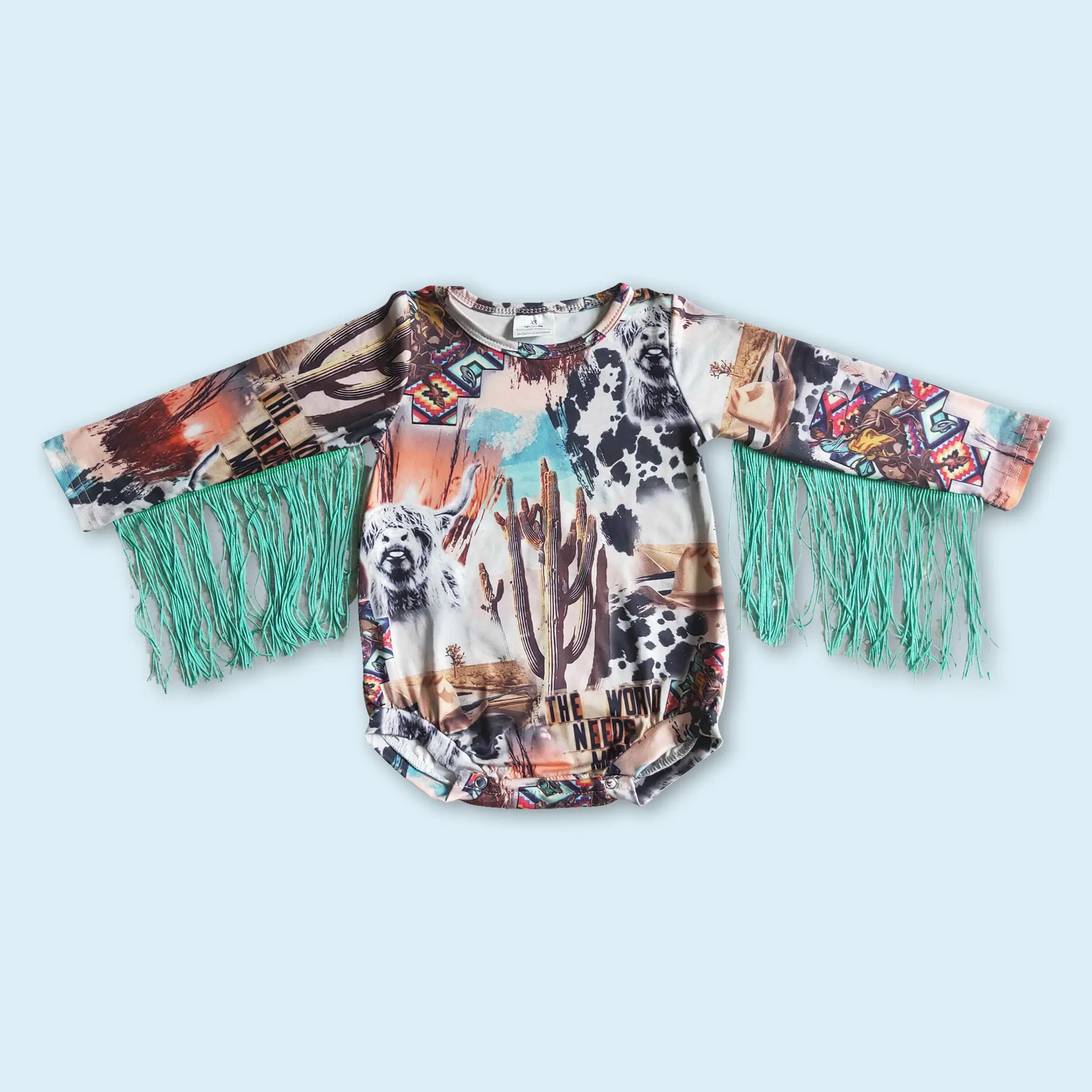 Western cowgirls toddle girls long sleeve tassel romper Western cowgirls toddle girls long sleeve tassel romper
