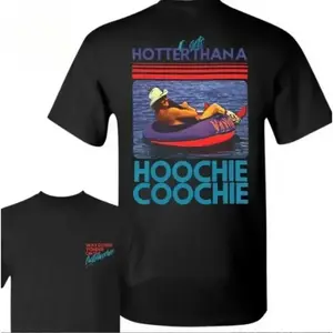 T-shirts with designs more popular than "Hoochie Coochie," unisex country music festival T-shirts, vintage western summer shirts, Nashville music festival apparel, soft and breathable cotton fabric, lakeside party streetwear, stylish cowboy-style gifts