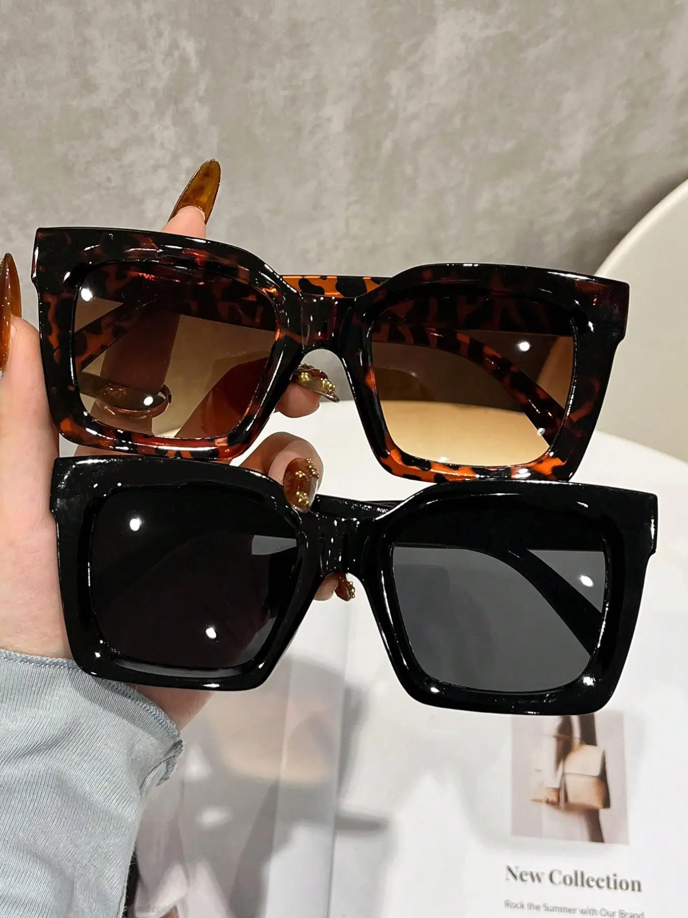Women's Retro Fashion Sunglasses, Trendy Vintage Sunglasses, Trendy Casual Sunglasses, Classic Shades, Large Frame PC Material, Ideal for Outdoor Parties, Travel, Driving, Fishing, Gift Choice