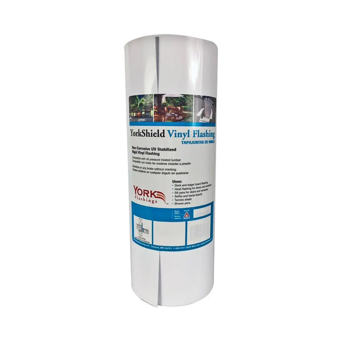 York 5993563 10 in. x 600 in. White Vinyl Roll Flashing