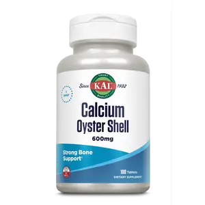 Springtok Healthcare Fitness Vitamin KAL Calcium Oyster Shell Tablets 600 mg - Dietary Supplement for Strong Bone Support, 100 Tablets per Bottle