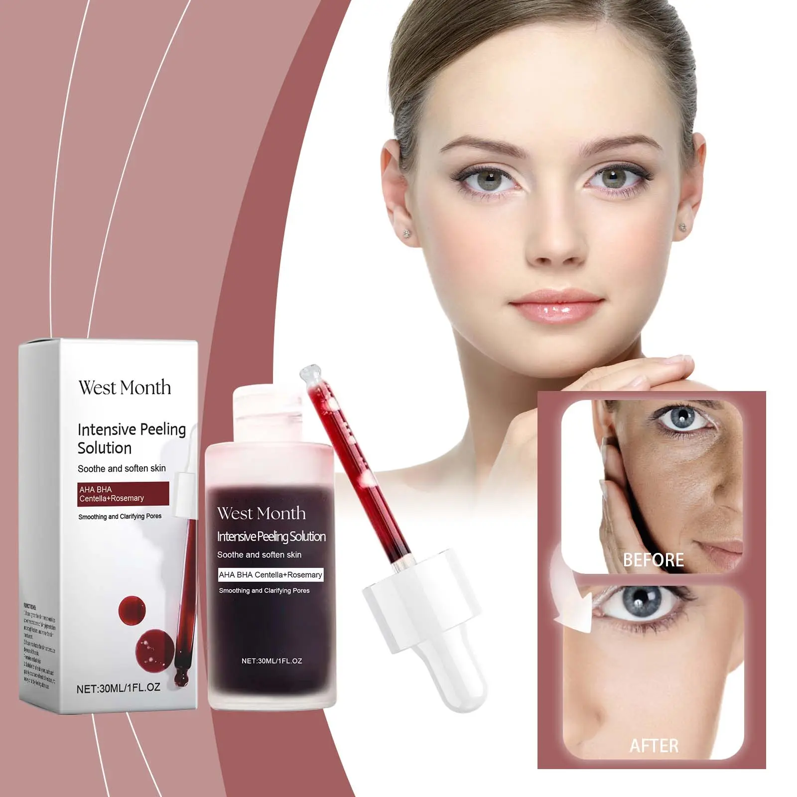 West Month Salicylic Acid Collagen & Rosemary Facial Essence - Exfoliating, Brightening, Anti-Aging, Plumping Serum for All Skin Types - Massage-Supporting, Fine Line-Reducing, Elasticity & Firmness-Enhancing