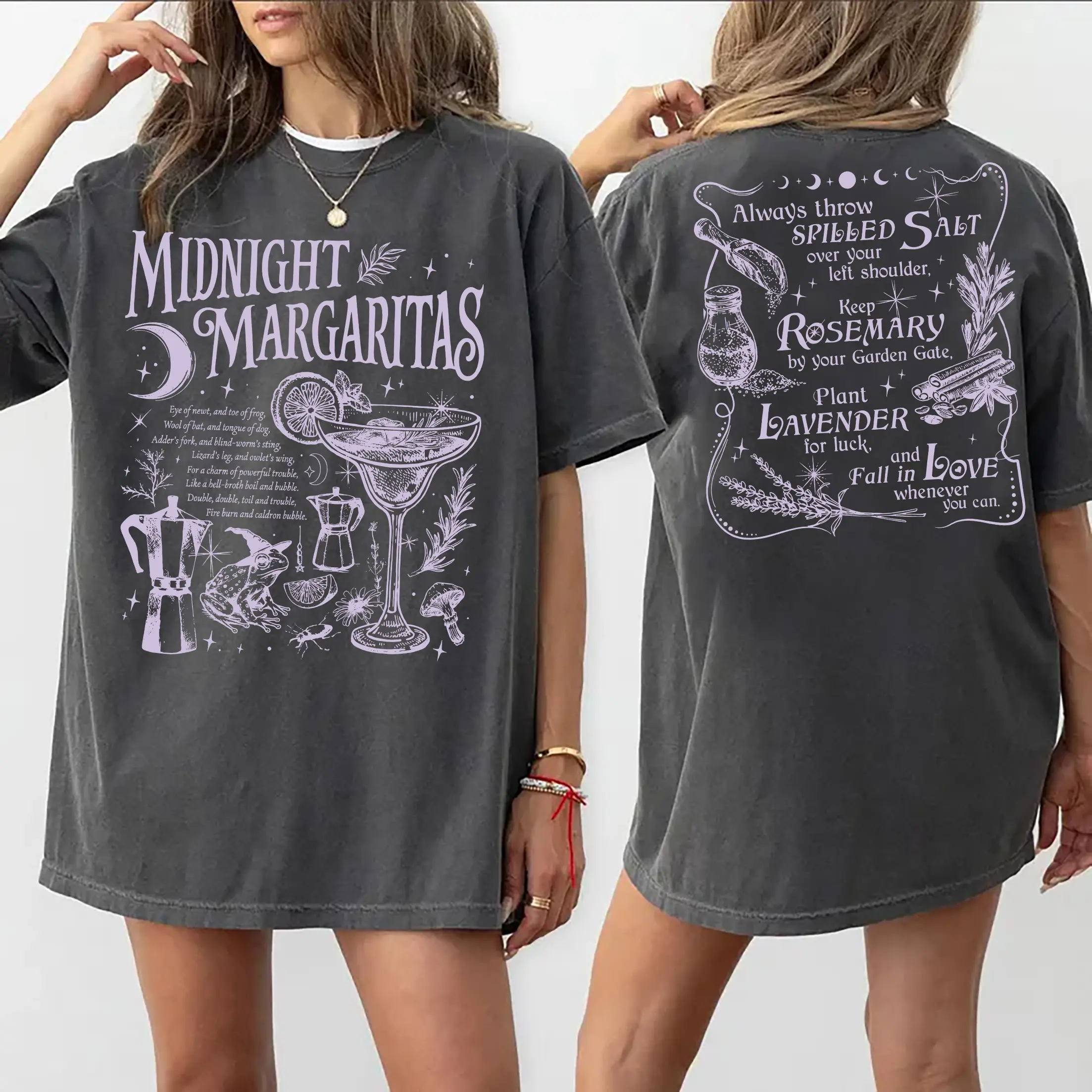 Graphic Salt Rosemary Lavender Love 2 sides Shirt, Double Sided Practical Magic Tee, Magic Spell T Shirt, Apothecary Owen Sister Shirt, Unisex Clothing
