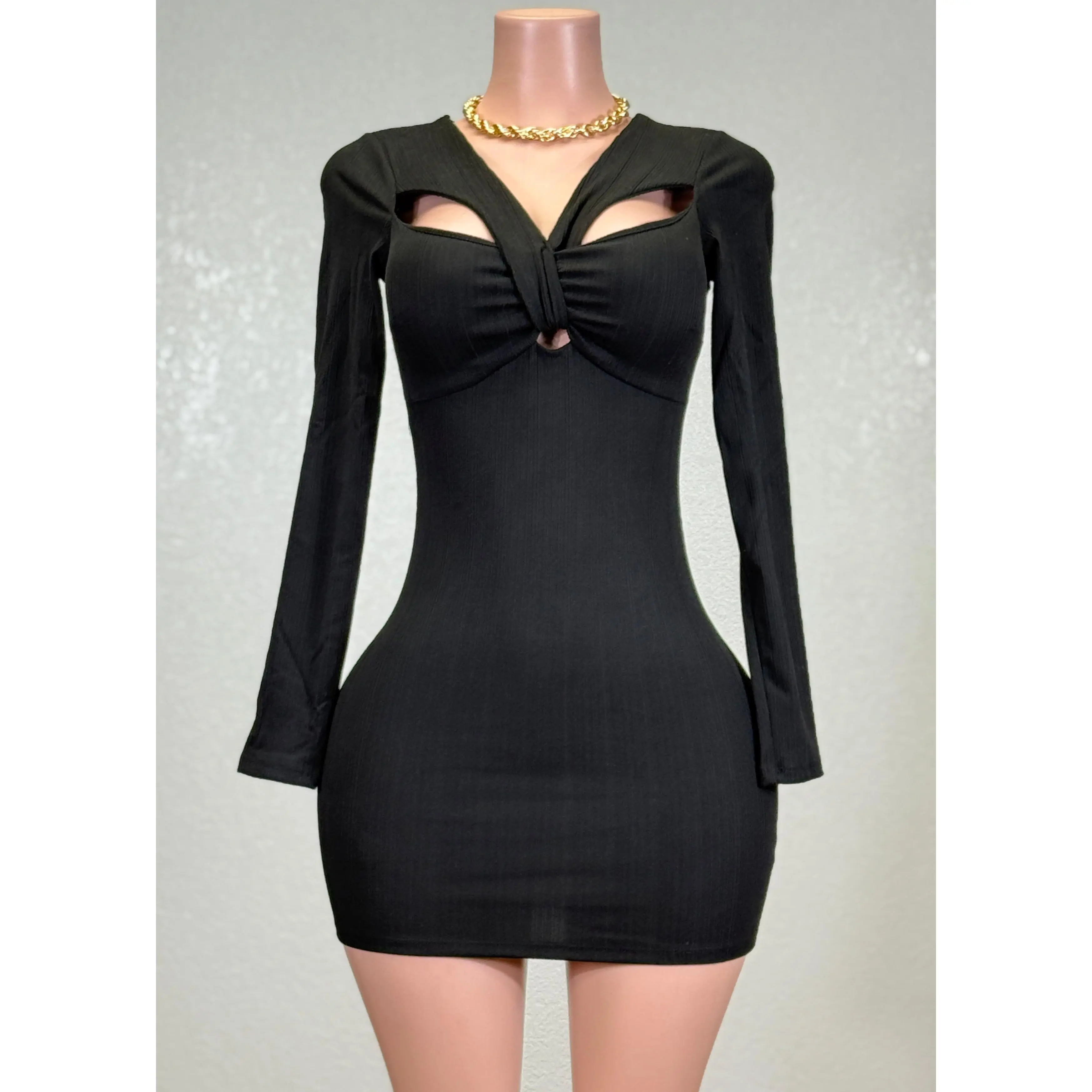 venus cut black dress Le Thanh Hoa VENUS HALTER GOWN main image 1