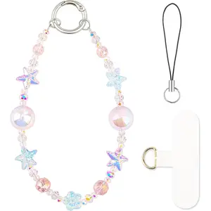 Phone Charm Wrist Strap, Beaded Phone Bracelet Strap for Women, Wristlet Chain for Cellphone Camera,