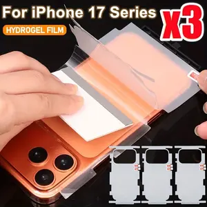 3 Sets Back Hydrogel Film Border Frame Stickers Compatible With iPhone 17/Air/17 Pro Max/16/16e/16 Pro/15/14/Plus/13/12/Pro/Max Back Side Full Cover Protective Screen Protectors Smartphone Accessories