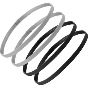 4 Pieces Thick Non-Slip Elastic Sport Headbands Football Hair Headbands for Women and Men Thin Elastic Sports Headbands