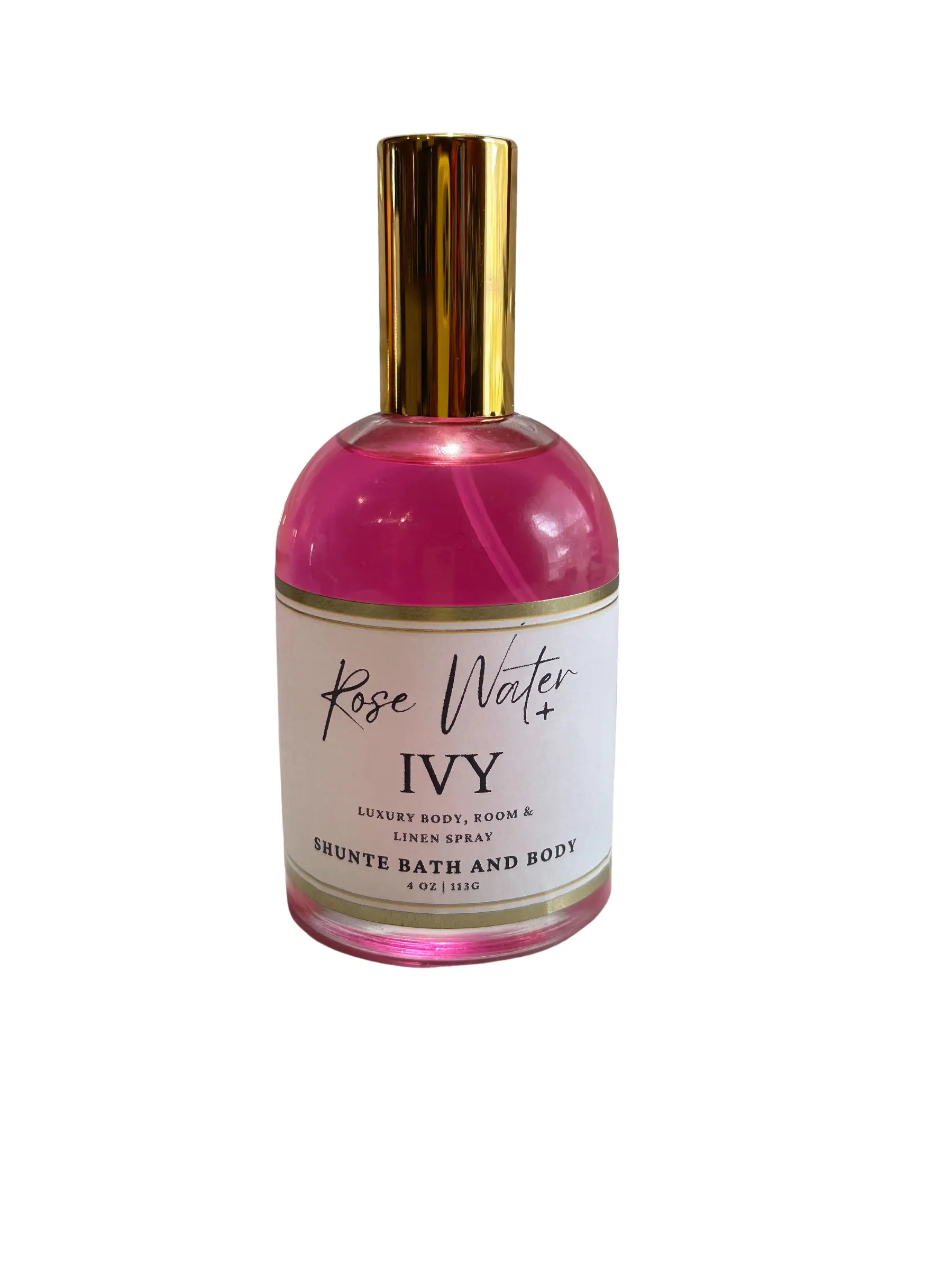 Rose Water & Ivy Luxury Body, Room, & Linen Spray - 4 oz Glass with Strong Scent, Non-Aerosol, Enchanting Allure for Any Occasion