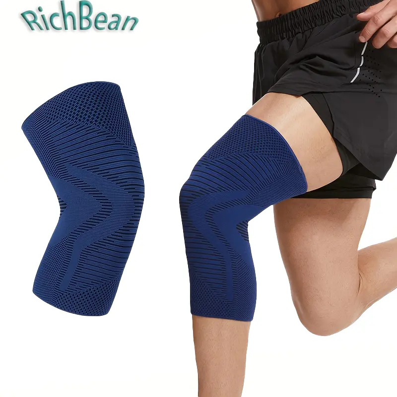 1pcs/2pcs Knee Compression Sleeve for Men Women, Elastic Knee Support Brace for Sports & Fitness, Breathable Workout Knee Protector for Running Basketball Gym Training, Anti-Slip Compression Leg Sleeve, Joint Support Gear, Outdoor Exercise & Daily Wear