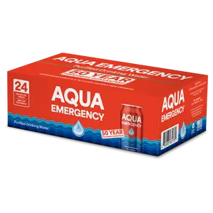 Aqua Emergency Water Case of 24 Cans, 50 year shelf life
