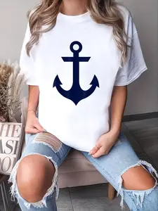 100% Cotton Preppy Nautical Anchor Gifts for Sailors Boaters & Yachting T-Shirt