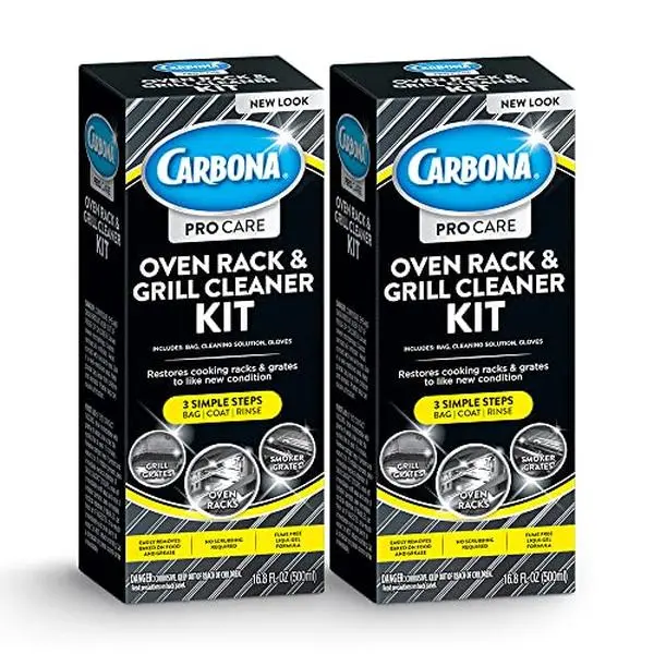 Carbona Oven Rack & Grill Cleaner | Eliminates Thick Grease & Build-Up | Griddle & BBQ Cleaning Solution | 16.8 Fl Oz, 2 Pack