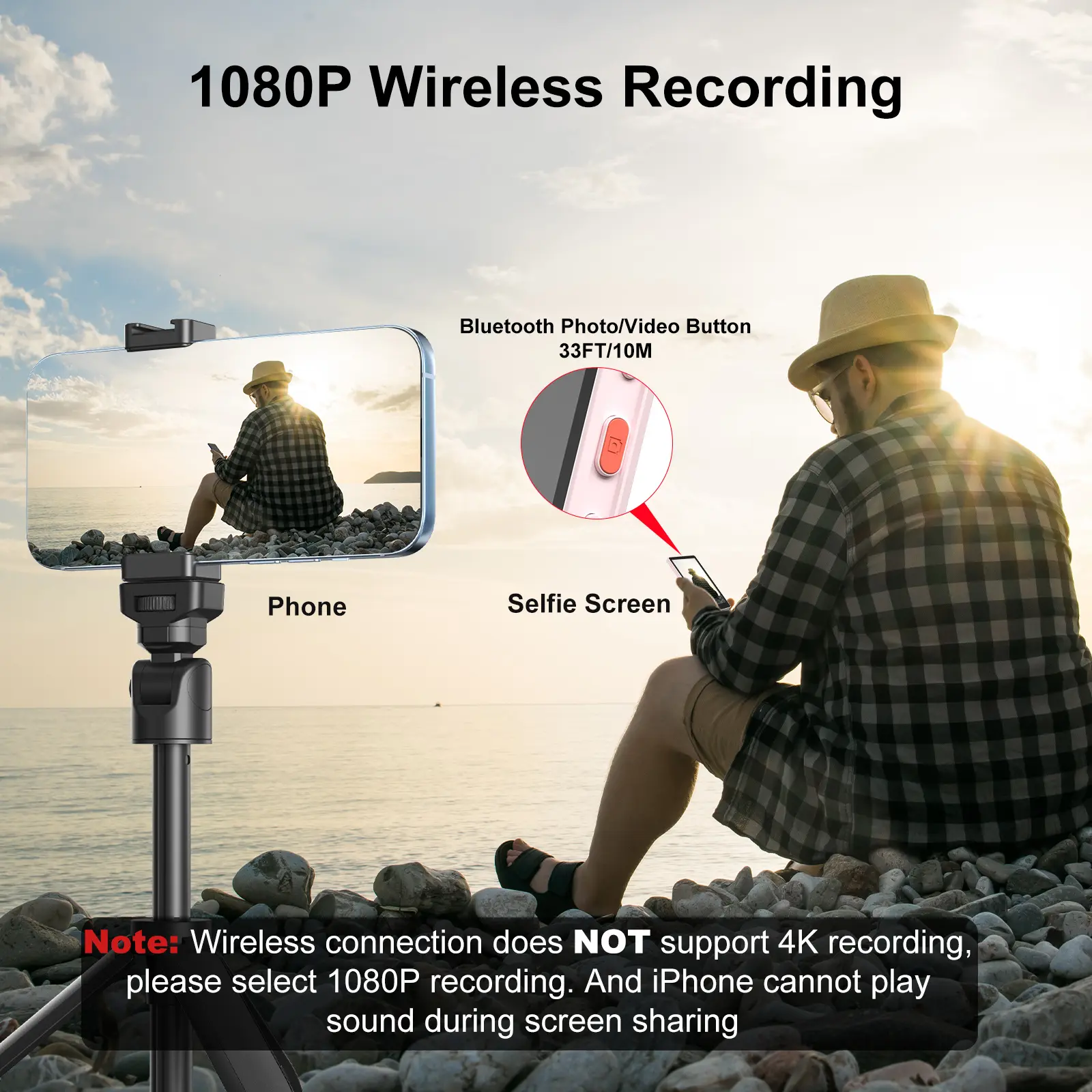 Newmowa Roze magnetisch telefoonscherm voor Vlog Selfie, 1080P draadloze opname, telefoon achteruitrijcamera voor Vlog Selfie LiveStream TikTok, compatibel met iPhone(Support 4K 30fps Wired Recording Newmowa Roze magnetisch telefoonscherm voor Vlog Selfie, 1080P draadloze opname, telefoon achteruitrijcamera voor Vlog Selfie LiveStream TikTok, compatibel met iPhone(Support 4K 30fps Wired Recording