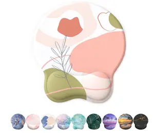 eulps Mouse Pad with Wrist Rest, Comfortable Computer Mousepad with Gel Wrist Support Smooth Surface and Non-Slip PU Base for Pain Relief, Laptop, Office & Home (Rose)