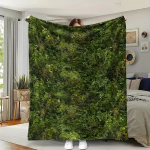 Comfortable Moss Blanket, Fantasy Forest Blanket, Farmhouse Style Blanket, Natural Inspired Blanket, Soft Flannel Throw, Multi-Use
