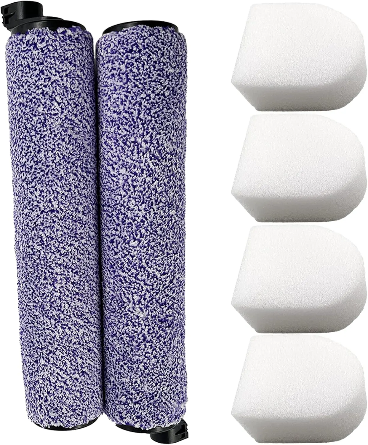 2 Brush Rolls and 4  Filters Replacement for Shark WD100 WD101 WD200 WD201 AW201 HydroVac Cordless Pro XL 3-in-1 Vacuum Accessories Brushroll WDB1 WDB2, WDFF1 WDFF2 WDB1F2