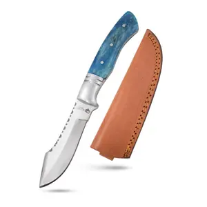 Wild Turkey Handmade 4.25-inches Bone Handle Fixed Blade Knife, 3.75-inches Stainless Steel Blade, 8-inches Overall