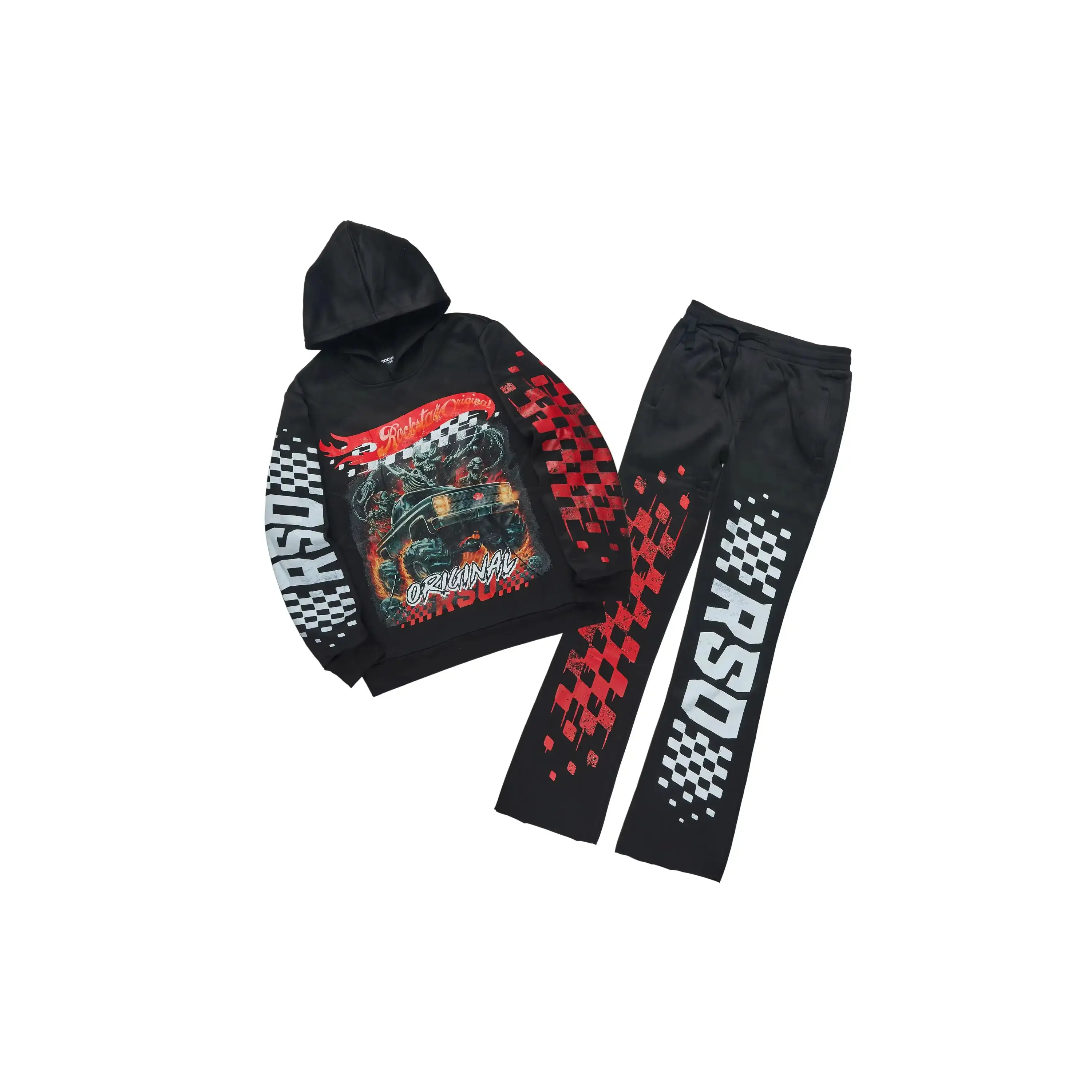 Boys Dremar Black/Multi Stacked Track Set