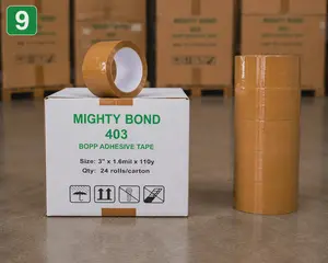 Mighty Bond 403 Heavy Duty BOPP Packing Tape 3” x 110Y – 24 Rolls/Carton