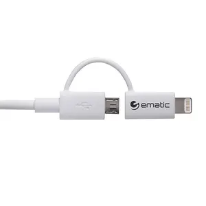 Ematic ELD320 3-Foot 2-in-1 Lightning and Micro USB Cable (MFi Certified)