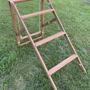 PETSFIT Solid Wooden Chicken Roosting Bars for 8-10 Chickens - 4 Multi-Level Bars & Swings, Natural Fir Wood, Waterproof, Easy Assembly, Ideal for Backyard Outside Coops (Supports Natural Behaviors), Natural Behav.