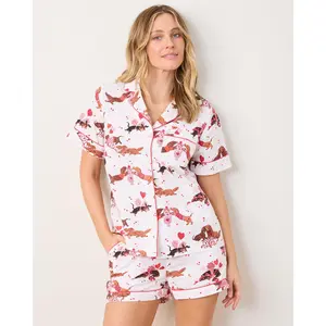 Dachshund Date - Short PJ Set - Cloud