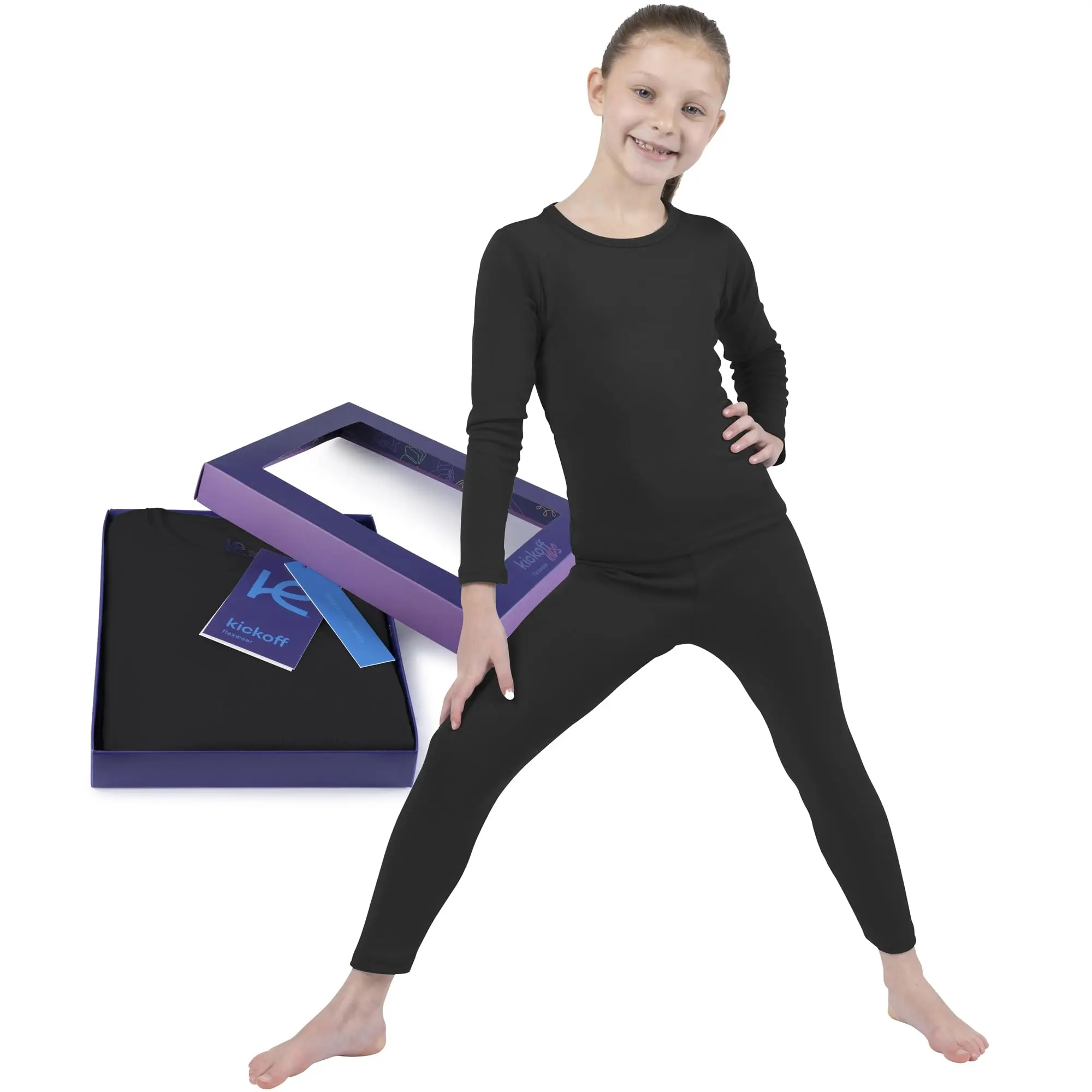 Thermal Underwear for Kids Thermals Top & Bottom Set Girls Thermal Underwear Set Kids Long Underwear Base Layer Kids Pajamas