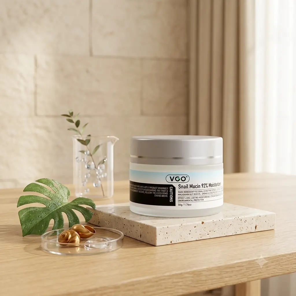 VGO Snail Mucin Cream - Gentle, Smooth Facial Serum, Lightweight Daily Evening Moisturizer for Hydrated Skin Feel