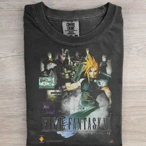Vintage Final Fantasy VII T-Shirt, Retro JRPG Gaming Shirt, Cloud Strife Anime Game Tee, Midgar Fantasy Graphic, Classic PlayStation Gamer Shirt, Comfort Colors T-Shirt