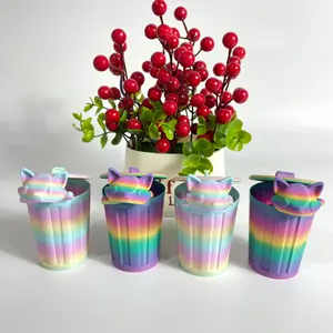 1pc 3D Printed Raccoon Trash Can Decor, Multifunctional Indoor Outdoor Decoration, Moving Raccoon Statue, Colorful Animal Series