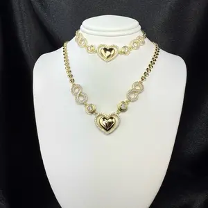 Infinity and heart shaped necklace and bracelet set 18 inches long plus 2 inches extension, bracelet is 7 inches long plus 2 inches extension