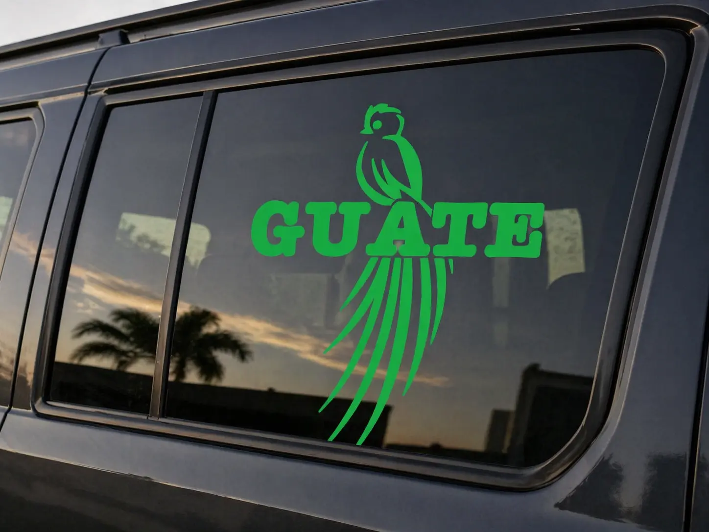 El Quetzal Guatemala Car Stickers - Bright Vibrant Colors Weather Resistant Side Decals for Vehicle Exterior Decoration