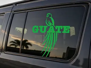 El Quetzal Guatemala Car Stickers - Bright Vibrant Colors Weather Resistant Side Decals for Vehicle Exterior Decoration