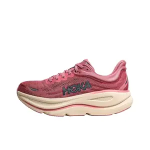 Dual Color Rose Pink Beige Mesh Knit Athletic Sneakers, Wear Resistant Multi Direction Traction Rubber Sole Lace Up Outdoor Long Distance Jogging Shoes