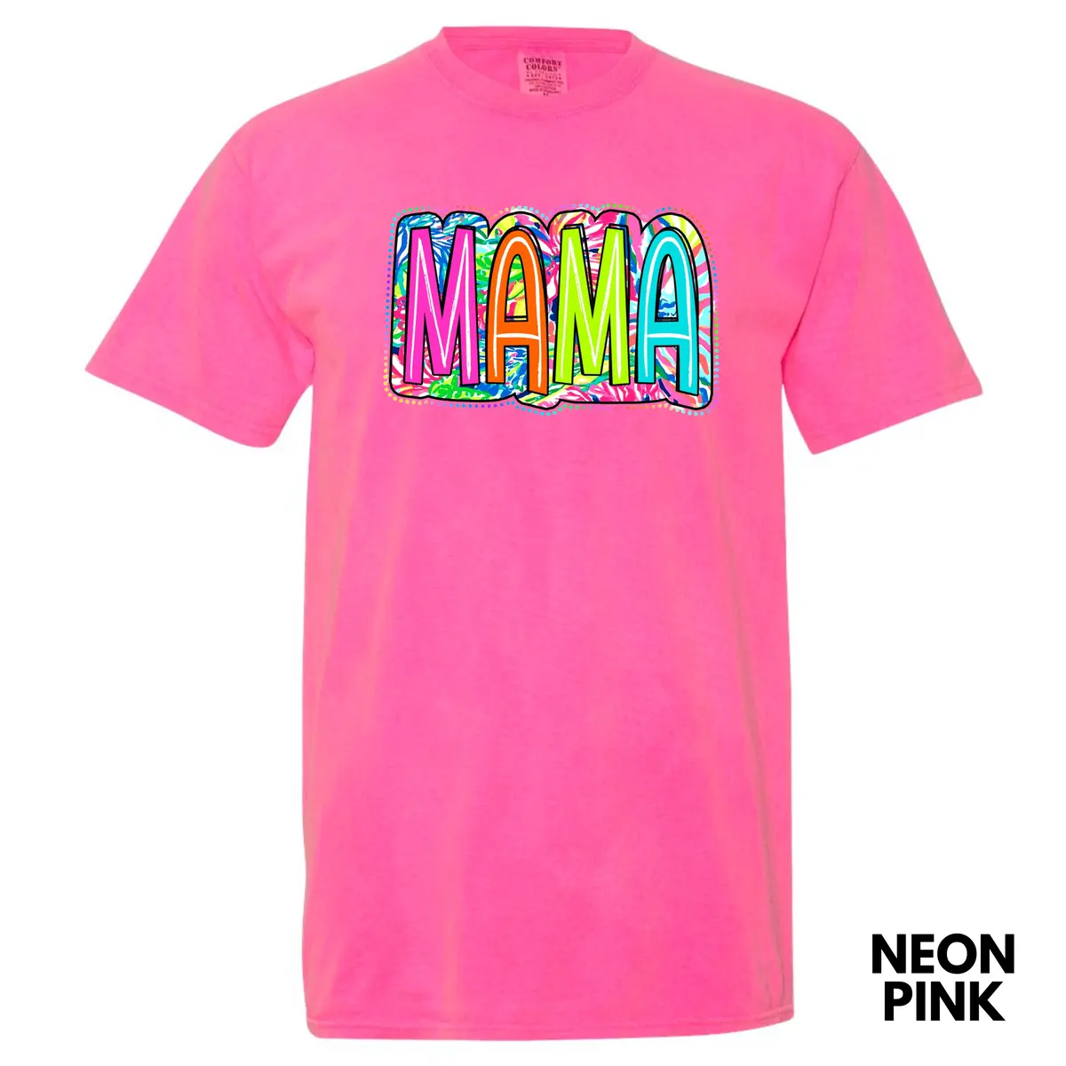 Mama Tropical Print Comfort Colors T-Shirt 'NLB'