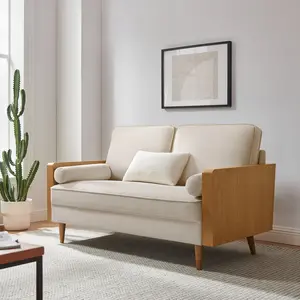 Kellan Performance Velvet Loveseat in Walnut Almond