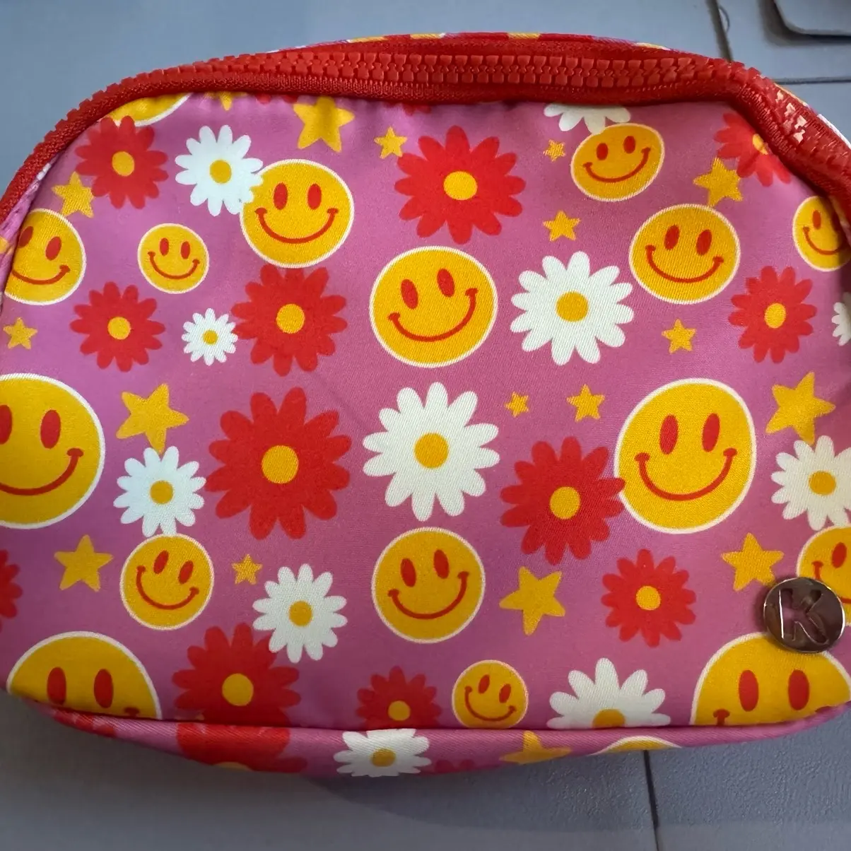 Smiley/flower Sling/belt bag