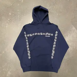 Vintage 2000s Billabong style Catalina Island floral navy blue surf hoodie