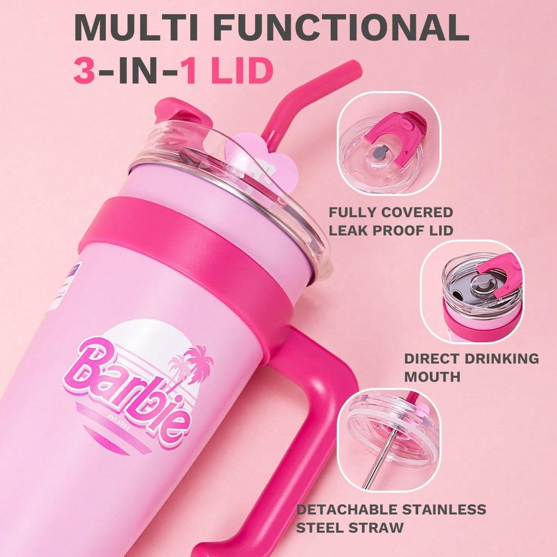 Barbie Capsule Collection: Mega Steel Tumbler 54.1oz - Leak-Proof,  Portable, Ideal for Outdoor Home & Office Daily Drinking Water Bottles