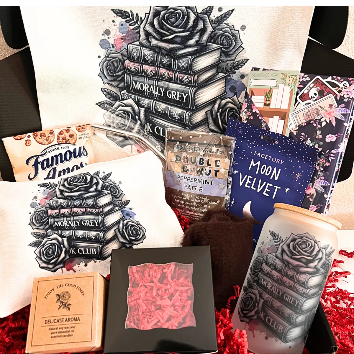 Villain Box, DARK ROMANCE Dip, Sip, & Flip Book Box, Deluxe Blind Date With A book Box, Bookish Bundle, Bookish Self-Care Box