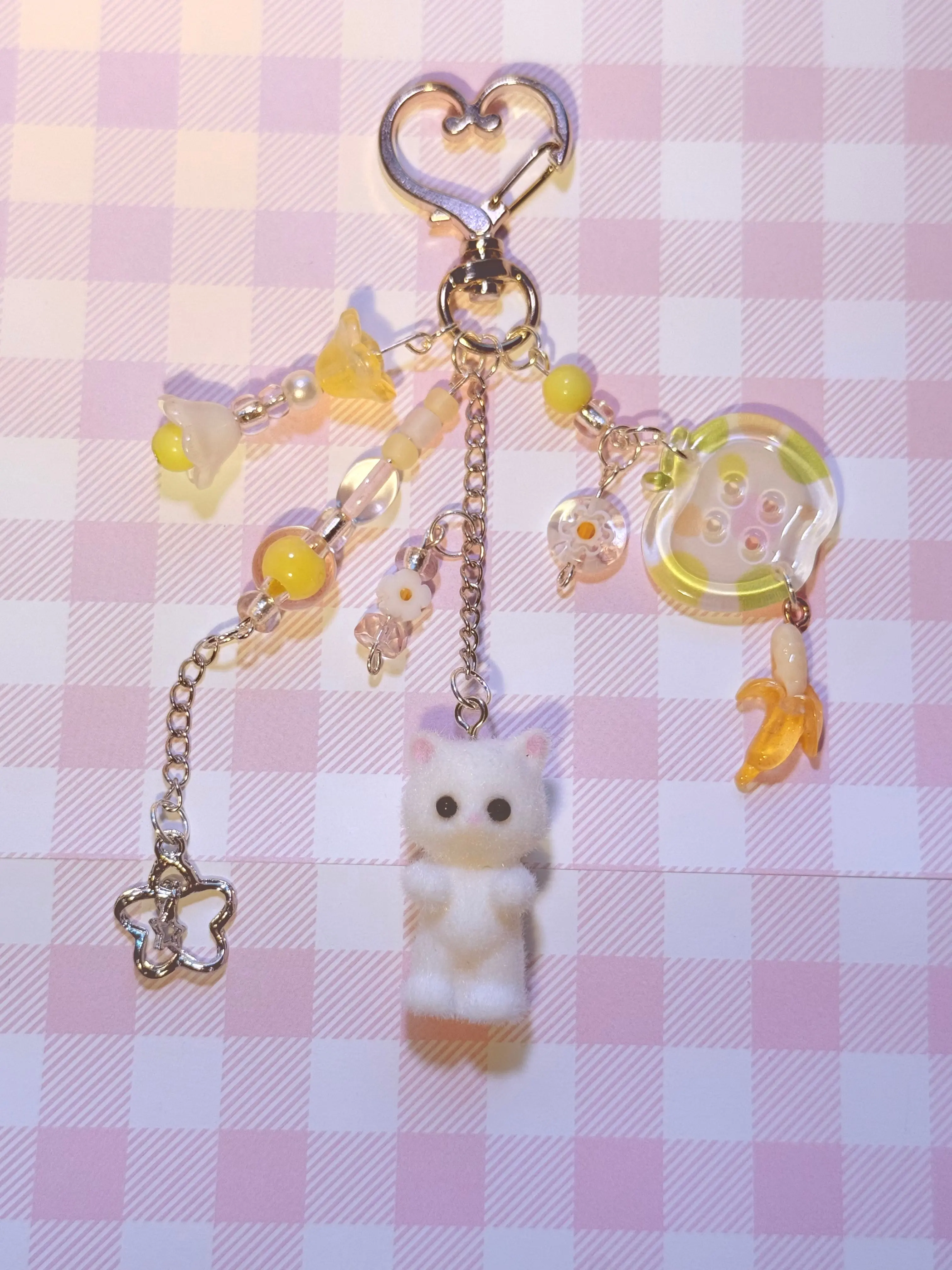 Banana kitty keychain