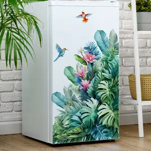 A new tropical leaf, flower and hummingbird spring Decorative wall sticker, Wall Decal (30*90cm) for decorating living rooms, bedrooms, refrigerators, cabinets, and as a background sticker or wall painting (M16099-YJ)