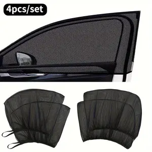4-Piece Car Mosquito Net Set, Mesh Window Bug Curtain, Sun Protection, Car Shade Cover, Mesh Side Window Sunshade, Full Coverage