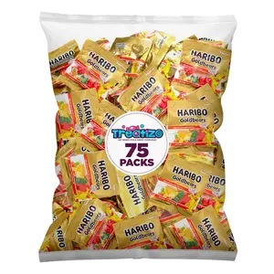 HariboCandy 75 Count Treat Size  0.4 oz Individually Wrapped Bags Assorted Flavors  Perfect for Snacks, Treats, Goodie bags