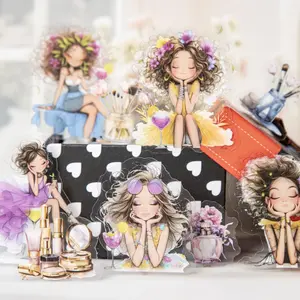 20 Sheets/Bag Cute Beauty-Themed Sticker Pack, PET Material, Versatile Sweetheart Series Summer Element Decorative Stickers, Durable Adhesive Stickers, Funny Stickers, Diy Sticker, Crafts