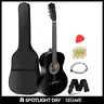 Segawe 38" Right-Hand Basswood Acoustic Guitar Full Set for Beginners - 38"(l)x14"(w)x3.25"(h), 4.7 lbs, Classical Strings, Low-Action, Portable, Quality Sound, Warm Tone, Complete Accessory Bundle (Case, Strap, Tuner, Picks) for Home Practice