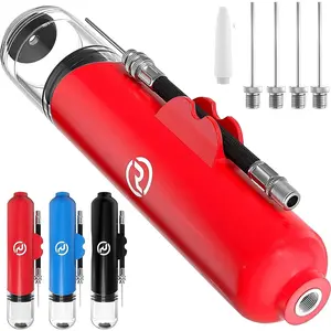 Ball Pump for Sports Balls - 5 Needles - Basketball Pump, Soccer Ball Pump - Air Pump for Balls, Volleyball, Football Accessories Equipment - Hand Pump for Inflatables - Never Lose Pin with Holder