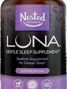 Luna Sleep Aid | Non-Habit Forming Natural Sleep Aid with Valerian Root, Melatonin, Chamomile, Lemon Balm, and More | Sleeping Pills for Adults with Naturally Sourced Ingredients - 60 Vegan Capsules