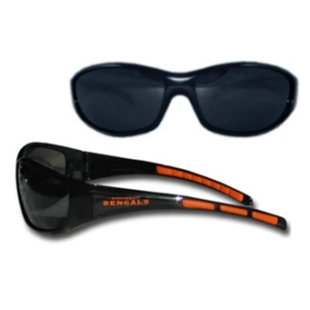 Men's Wraparound Football Sunglasses, ABS Plastic Frame with Screen-Printed Team Logos on Arms & Rubber Team-Colored Accents, UV400 UV-Protection Lens for Fashion & Eye Protection, Screen Print, Uv 400, Rubber Accents