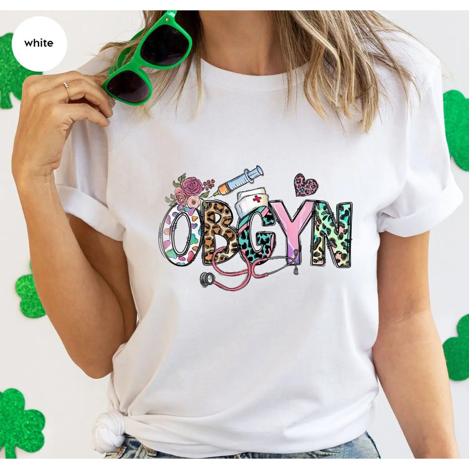 Cute Obgyn T Shirt, Obgyn Gifts, Doctor TShirt, Gynecologist Vneck Tshirt, Ob Gyn Nurse Shirt, Leopard Print Graphic Tees, Gynecology Outfit